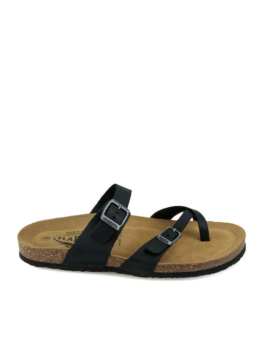 Bombay Leather Women's Flat Sandals Anatomic Apure Black