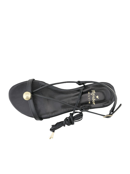 Glode Leather Women's Flat Sandals in Black Color