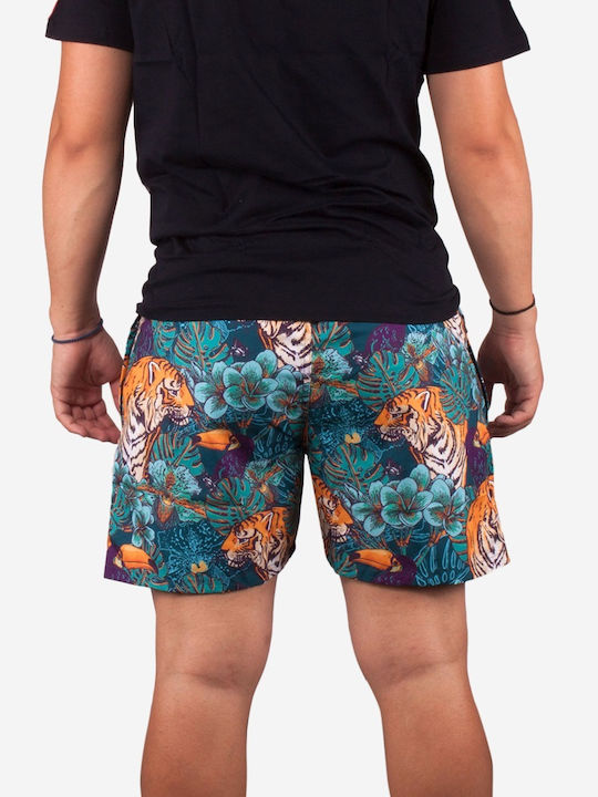 Moon Stone Wild Jungle Men's Swimwear Shorts Multicolour with Patterns