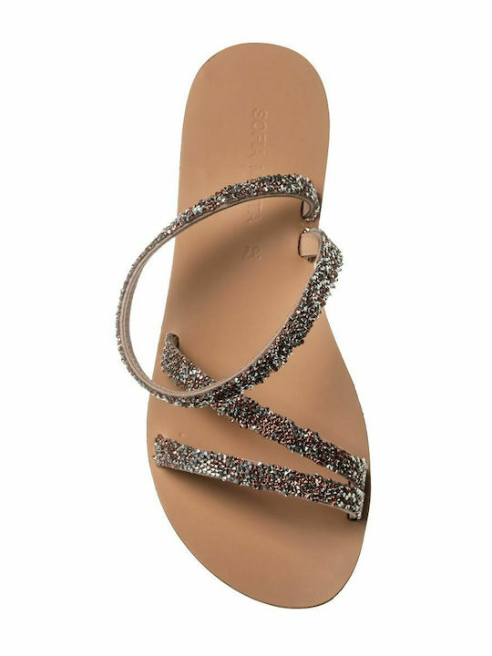 Leather Women's Flat Sandals Coral