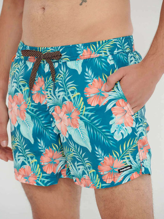 Men's Swimwear Shorts Teal Floral