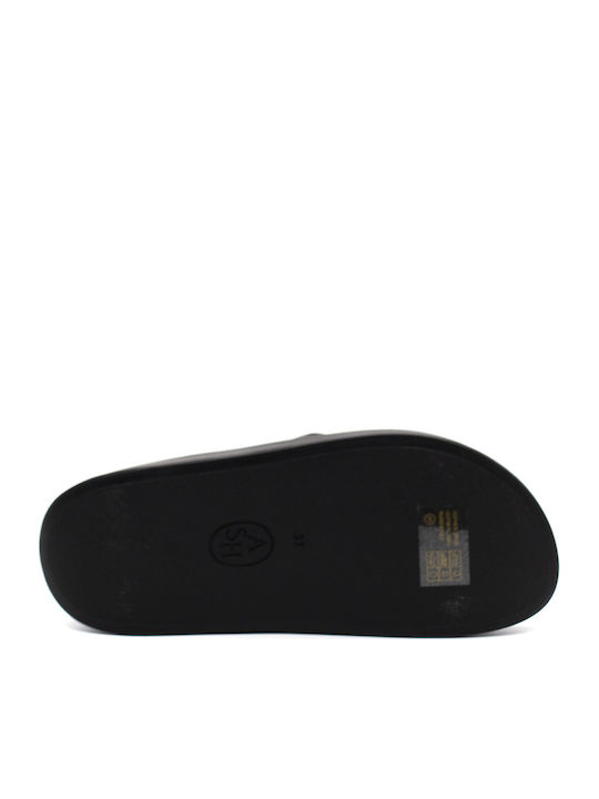Versus Leather Women's Flat Sandals in Black Color
