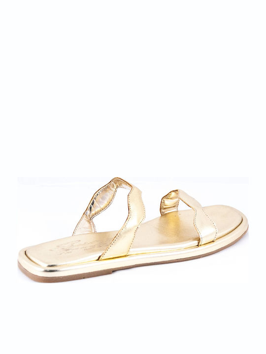 Women's Flat Sandals in Gold Color