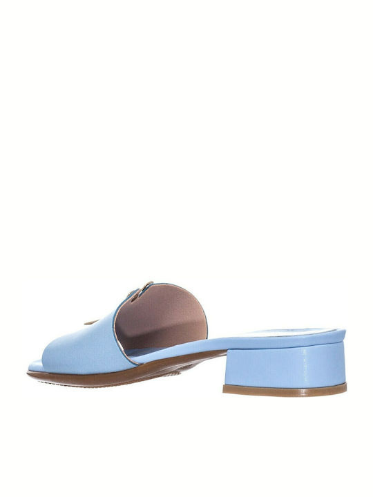 Leder Sandalen Hellblau