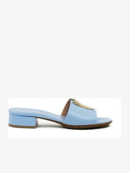 Leder Sandalen Hellblau