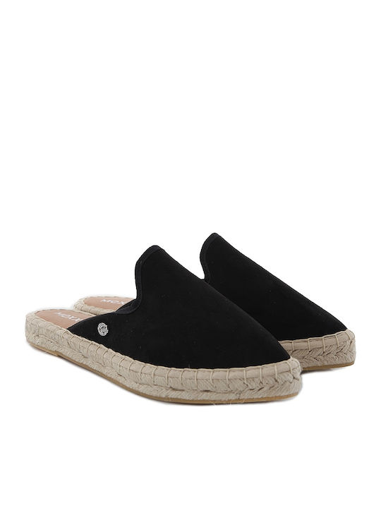 Caspya Flat Mules σε Μαύρο Χρώμα