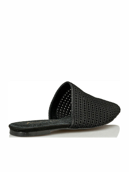 Flach Mules in Schwarz Farbe