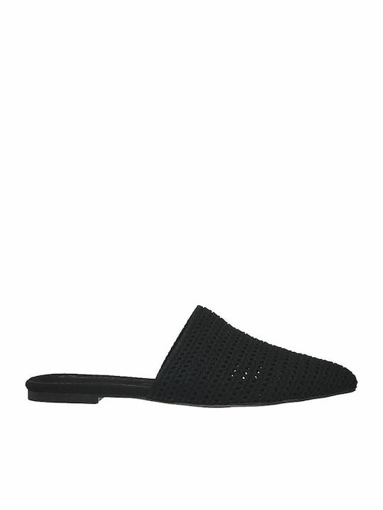 Flach Mules in Schwarz Farbe