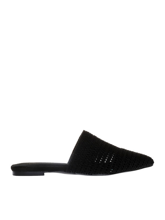 Flach Mules in Schwarz Farbe