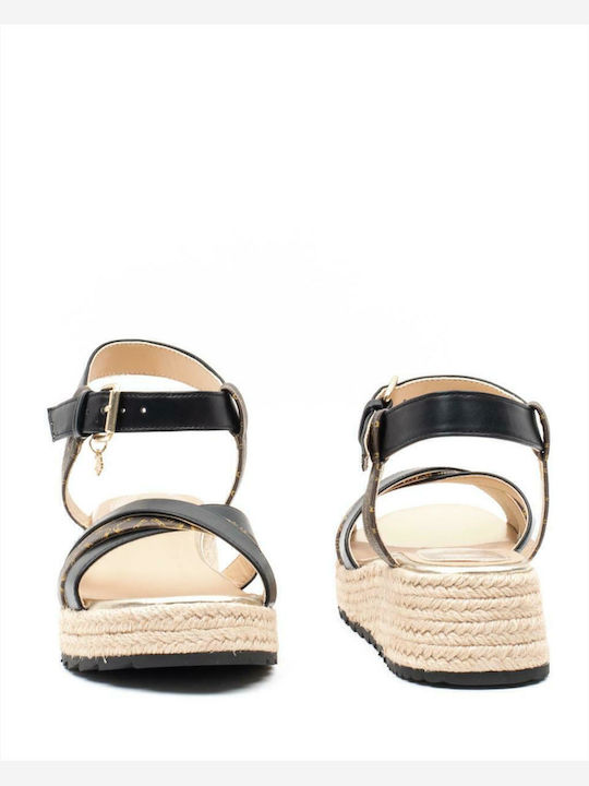 Kate Women's Ankle Strap Platforms Black