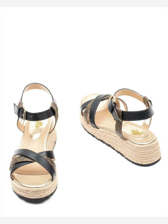 Kate Women's Ankle Strap Platforms Black