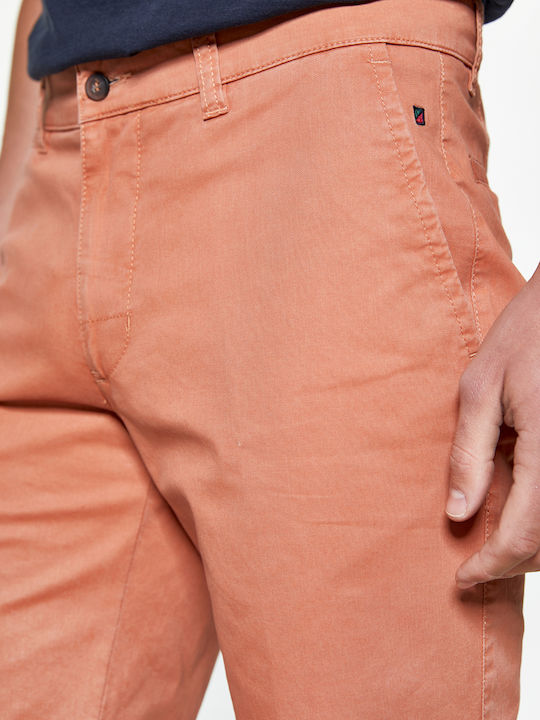 RotGrüne Chino-Bermuda-Shorts mit Logo-Stickerei - Orange