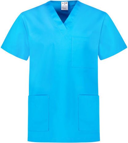 B-Well Colombo Unisex Blue Pants & Blouse Set Cotton and Polyester