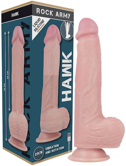 Rock Army Hawk Gurtzeug mit Dildo 22cm und Vibration in Hautfarbe