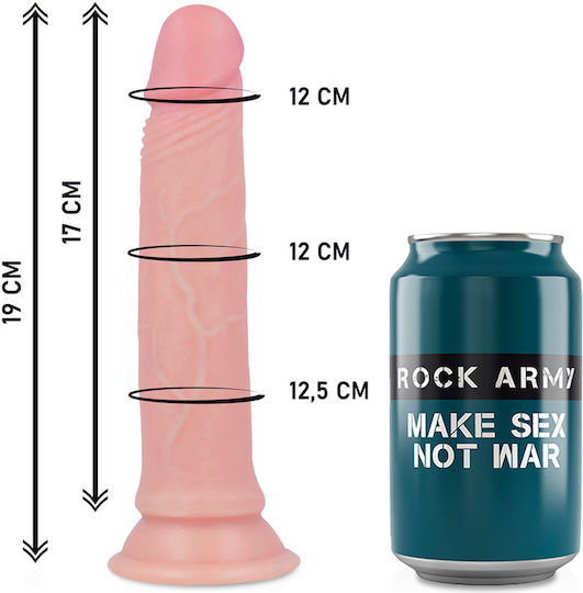 Rock Army Avenger Gurtzeug mit Dildo 19cm und Vibration in Hautfarbe