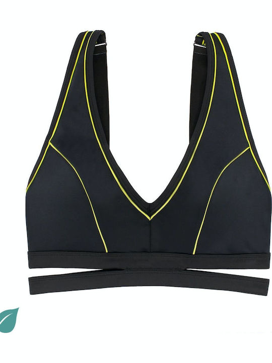 Femei Atletic Sutien sport Negru cu umplutură