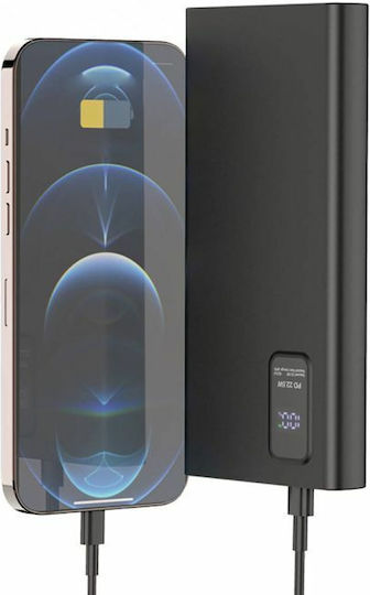 Platinet PL0408 Power Bank 10000mAh 22.5W με 2 Θύρες USB-A και Θύρα USB-C Power Delivery / Quick Charge 3.0 Μαύρο