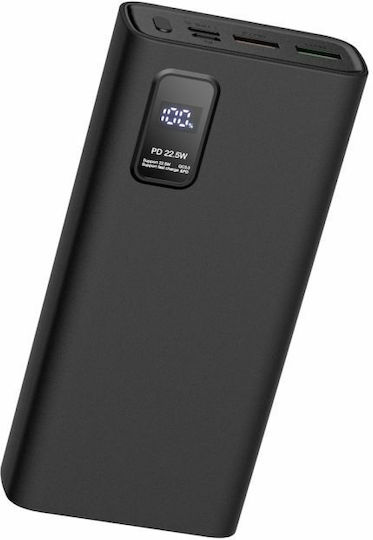 Platinet PL0412 Power Bank 20000mAh 22.5W με 2 Θύρες USB-A και Θύρα USB-C Power Delivery / Quick Charge 3.0 Μαύρο
