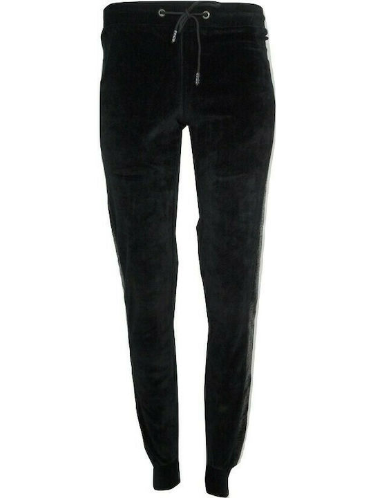 Paco & Co Damen-Sweatpants Jogger Schwarz Samt