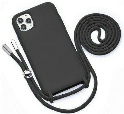 Senso Color Cord Back Cover Silicone with Strap Black (Galaxy A22 5G)