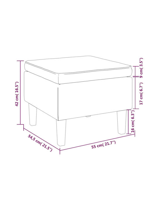 Samt Fußhocker Bordeaux 55x54,5x42cm