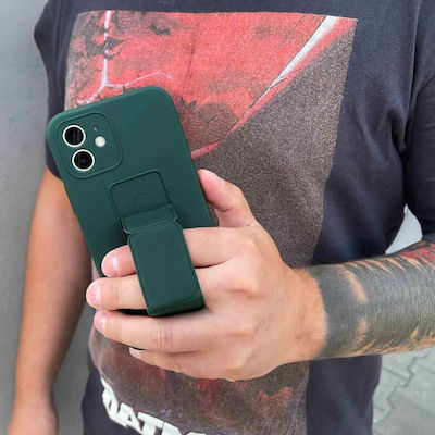 Wozinsky Kickstand Flexible Silicone Back Cover Dark Green (Galaxy S21+ 5G)