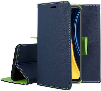 Fancy Wallet Δερματίνης Navy Blue / Lime (Xiaomi 12 / 12X)