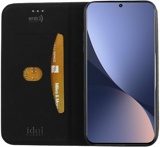 Idol 1991 Elite Anti-RFID Book Δερματίνης Μαύρο (Xiaomi 12 Pro)