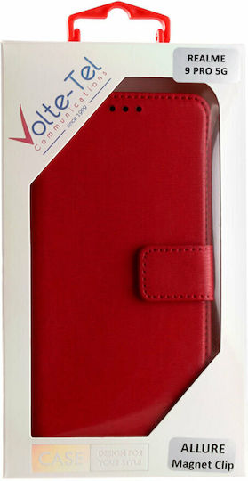 Volte-Tel Allure Magnet Brieftasche Synthetisches Leder Rot (Realme 9 5G / 9 Pro)