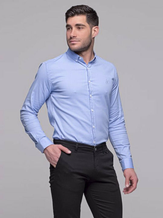 Harmony Long-sleeved Cotton Shirt Light Blue
