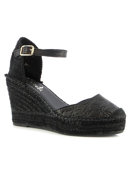 Vidorreta Anatomic Women's Platform Espadrilles Black