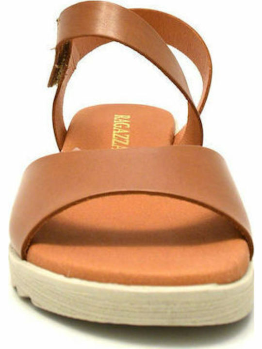Anatomic Women's Leather Ankle Strap Platforms Tabac Brown