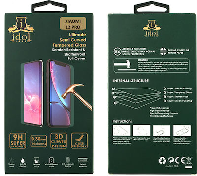 Idol 1991 Edge Glue Semi Curved Finger Unlock 3D 0.3mm Sticlă călită pe toată fața 1buc Negru (Xiaomi 12 Pro) 8311765