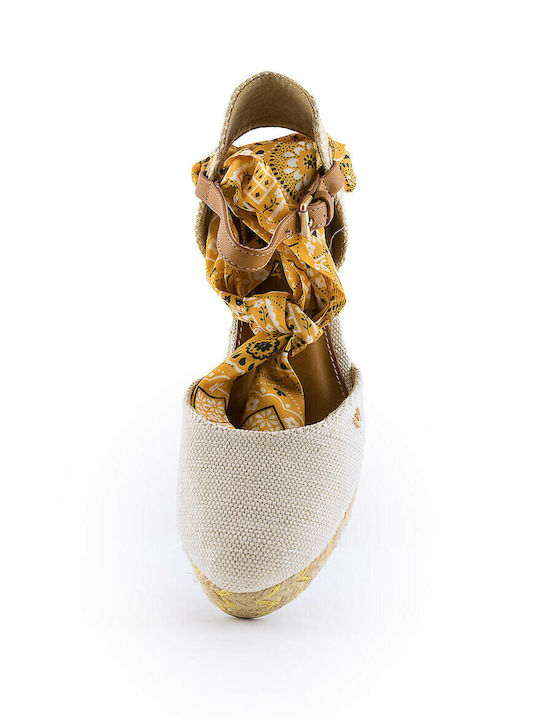 Bella Damenplattformen im Espadrilles-Stil Ecru