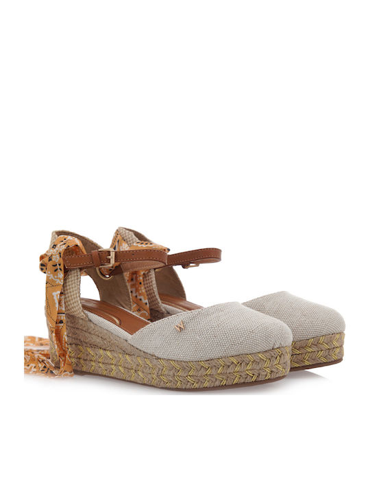 Bella Damenplattformen im Espadrilles-Stil Ecru
