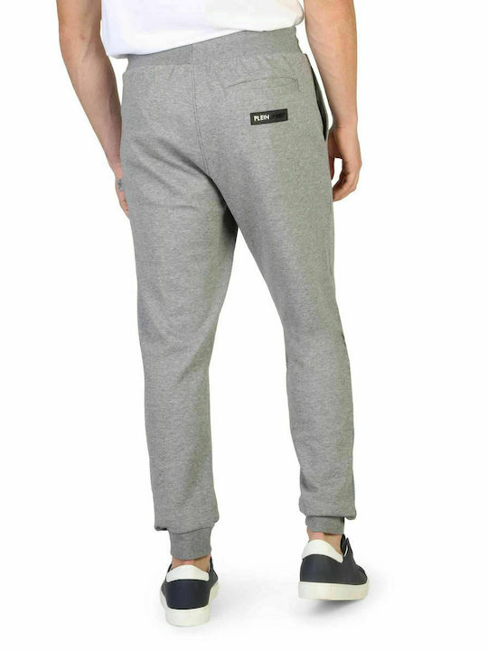 Plein Sport PFPS506 Men's Sweatpants with Rubber Gray