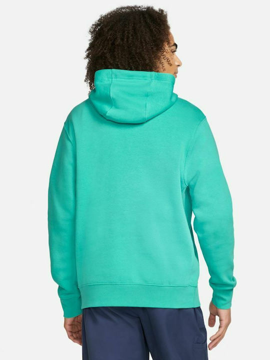 Club Sweatshirt Fleece with Hood Turquoise