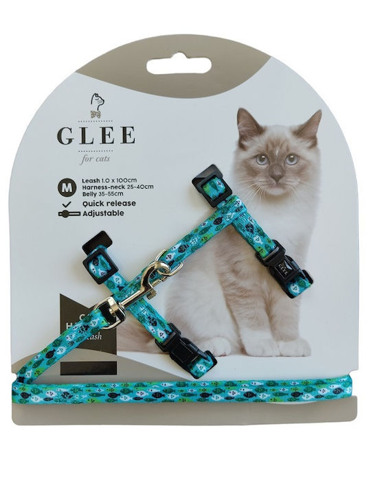 Glee Green Fish Σαμαράκι Γάτας με Οδηγό 35 - 55cm