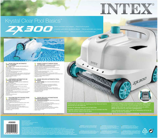 Intex ZX300 Robotic Pool Cleaner Suction Bottom Walls With Filter 1.8lt