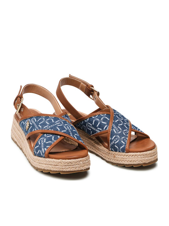 Kate Women's Fabric Platform Espadrilles Navy Blue