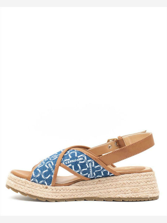 Kate Women's Fabric Platform Espadrilles Navy Blue