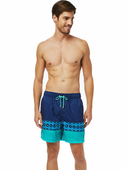 Printed Tribe Men's Swimwear Shorts Aqua Tribe with Patterns