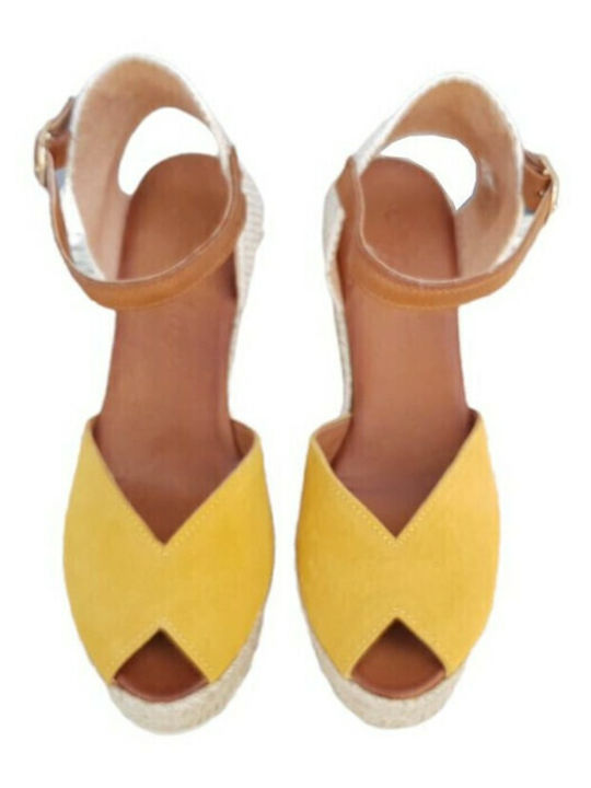 Damenplattformen im Espadrilles-Stil Gelb