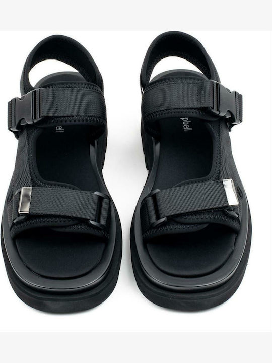 Wrench Women's Fabric Ankle Strap Platforms Black