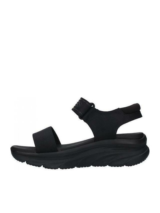 D´lux Walke Women's Fabric Ankle Strap Platforms Black
