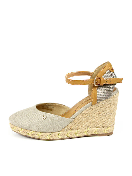 Brava Women's Fabric Platform Espadrilles Beige