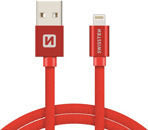 Swissten Braided USB to Lightning Cable Κόκκινο 1.2m (71523206)