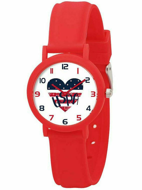 U.S. Polo Assn. Παιδικό Αναλογικό Ρολόι 30mm Κόκκινο
