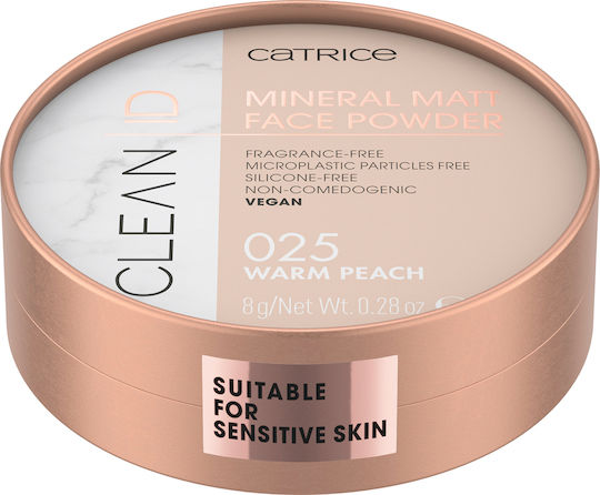 Catrice Cosmetics Clean ID Mineral Matt Face Powder Puder 025 Warmer Pfirsich 8g