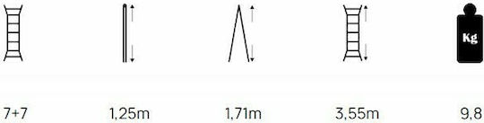 Profal Διπλή Σκάλα Αλουμινίου 2x7